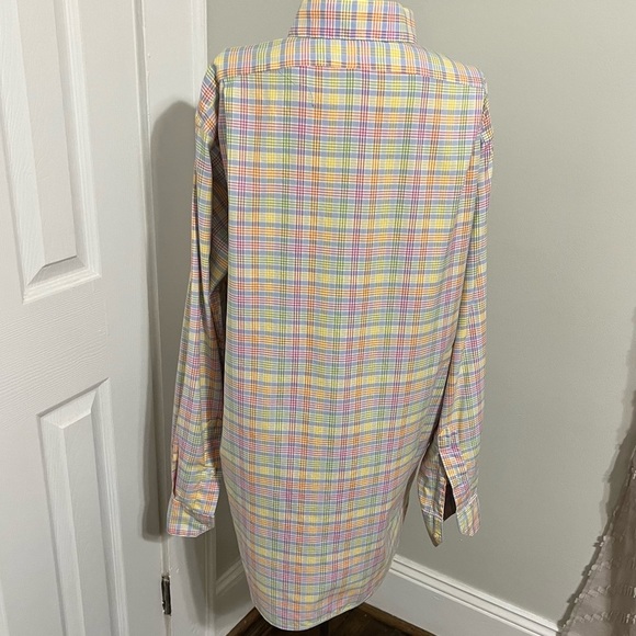 Tom James Plaid Pastels Custom Tailored Collared Button Down Dress Shirt - Picture 5 of 11